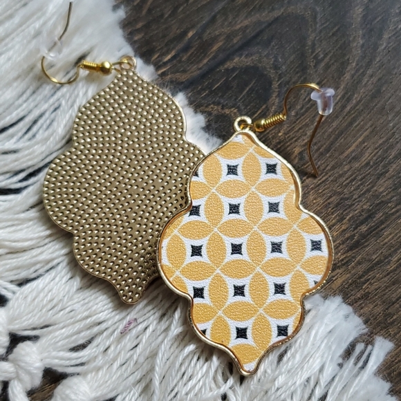 NWT Leather Stamped Earrings - Picture 2 of 3